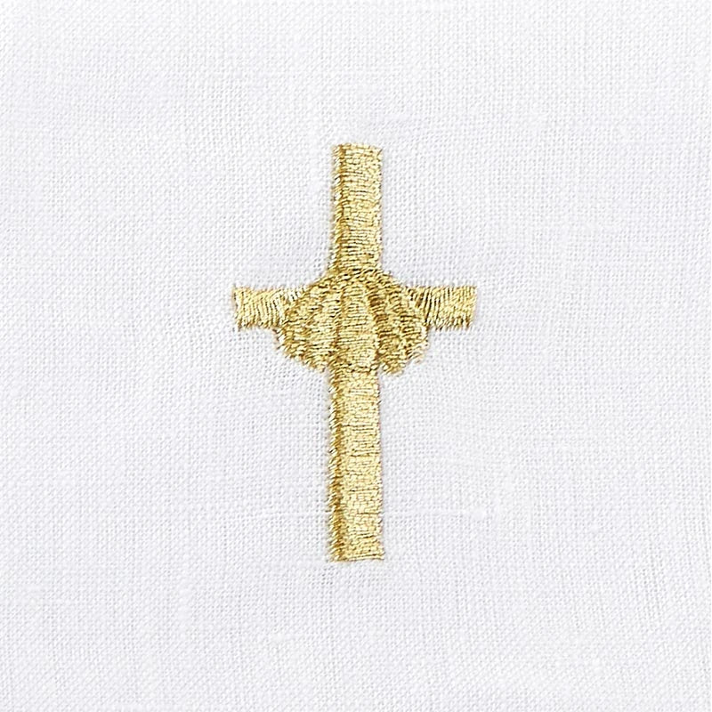 Embroidered Cross & Shell Baptismal Napkins - Pack of 4 by Christian Brands, product view 5