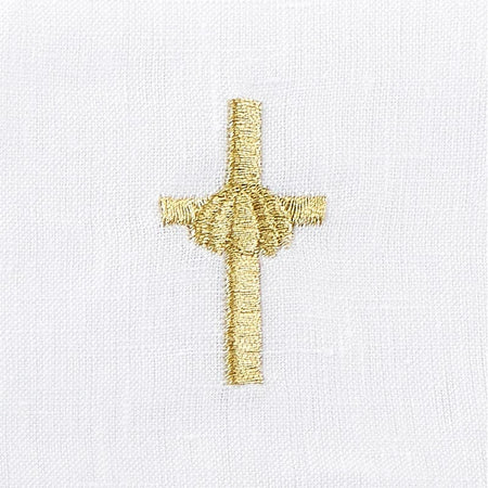 Embroidered Cross & Shell Baptismal Napkins - Pack of 4 by Christian Brands, product view 5