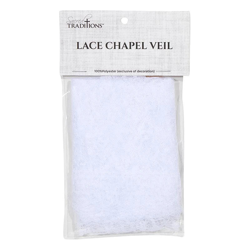 Traditional Chapel Veil - White by Christian Brands, product view 6