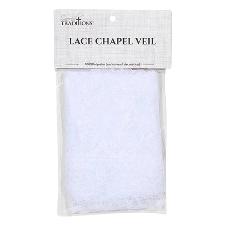 Traditional Chapel Veil - White by Christian Brands, product view 6