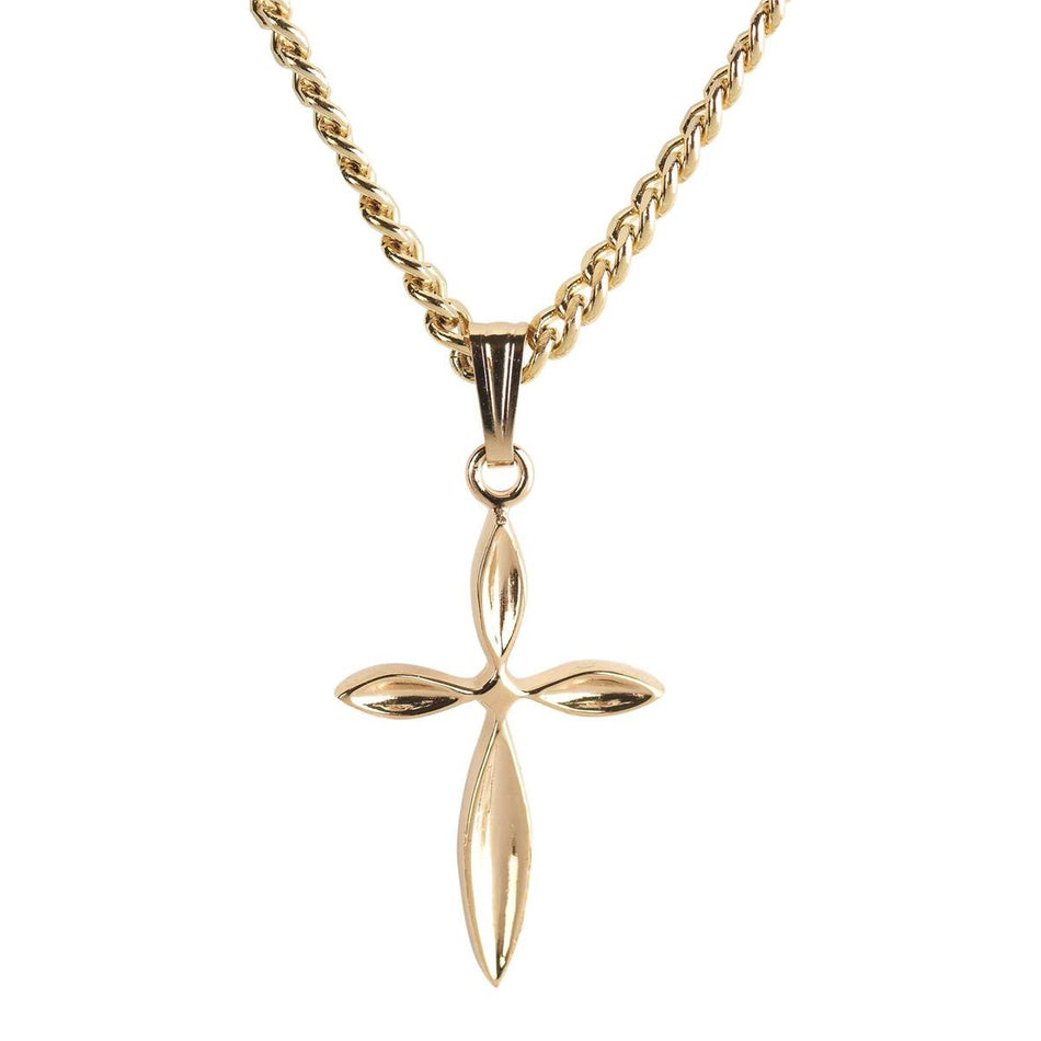 Petal Cross Gold Plated 16 Inch Pendant Necklace by Dicksons, product view 2