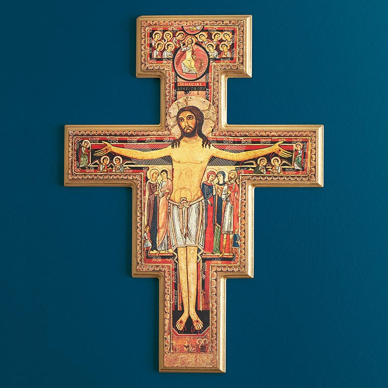 Saint Damiano Wood Crucifix (J5506)