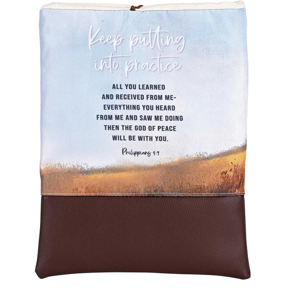 Decorative Bible Journal Cover Sleeve with Tie Closure 8 x 10.75 Inch Cotton by Dicksons