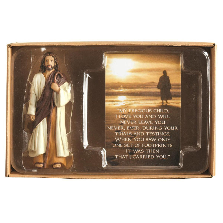 Jesus Figurine with Footprints Gift Set by Dicksons