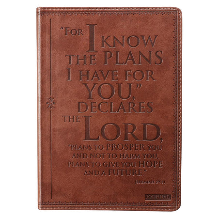I Know the Plans Tawny-brown Faux Leather Classic Journal - Jeremiah 29:1 by Christian Art Gifts