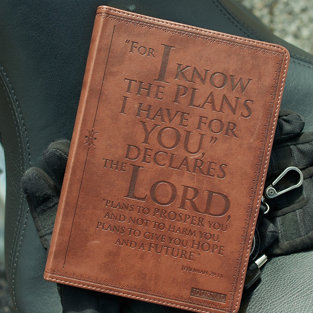 I Know the Plans Tawny-brown Faux Leather Classic Journal - Jeremiah 29:1 by Christian Art Gifts, product view 4