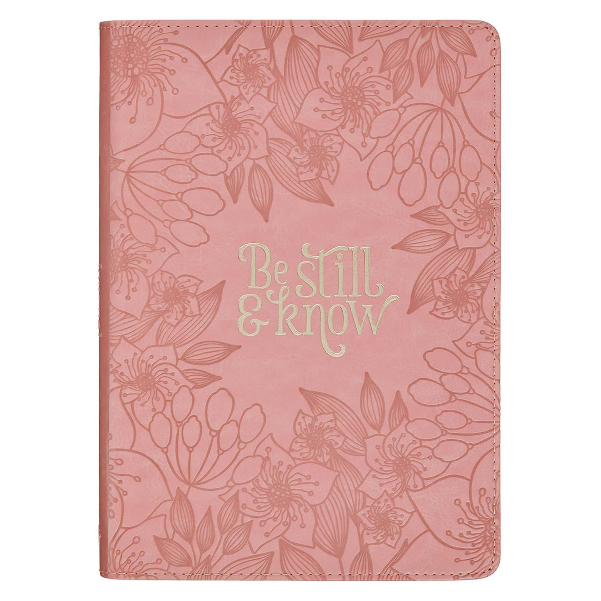 Be Still and Know Pink Floral Faux Leather Classic Journal - Psalm 46:10 by Christian Art Gifts