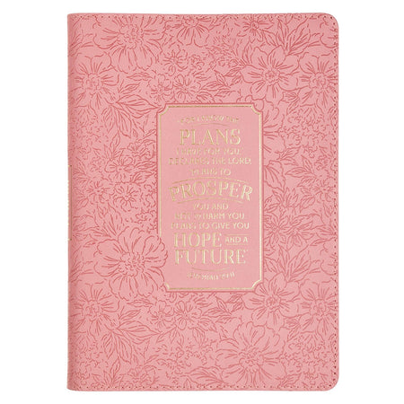 Hope and a Future Pink Bloom Faux Leather Classic Journal - Jeremiah 29:11 by Christian Art Gifts
