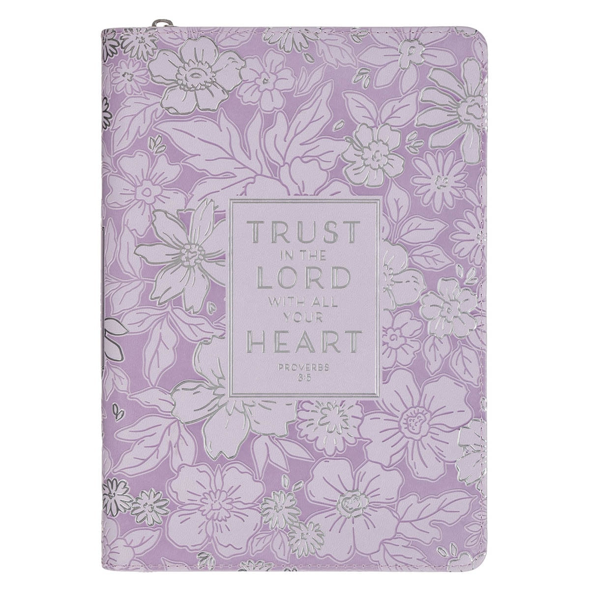 Trust in the Lord Lilac Floral Classic Journal with Zipper Closure - Proverbs 3:5 by Christian Art Gifts
