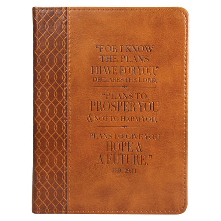 I Know The Plans Tawny Brown Faux Leather Handy-sized Journal - Jeremiah 29:11 by Christian Art Gifts