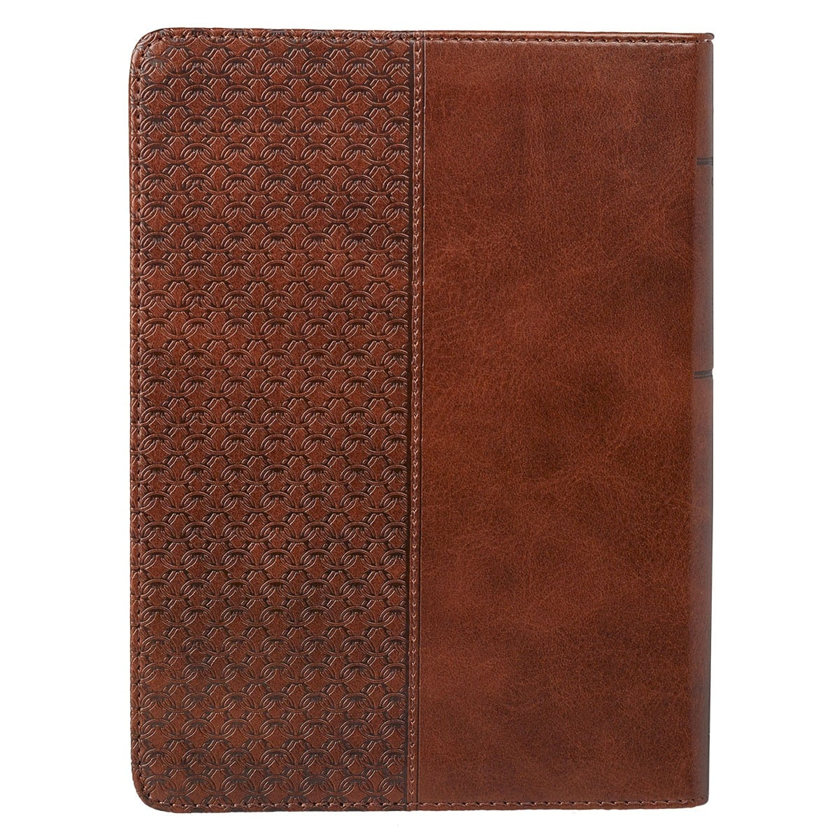 Be Strong and Courageous Saddle Tan Handy-sized Faux Leather Journal - Joshua 1:9 by Christian Art Gifts, product view 4