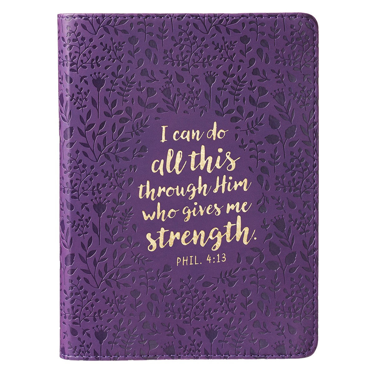 I Can Do All This Purple Handy-sized Faux Leather Journal - Philippians 4:13 by Christian Art Gifts