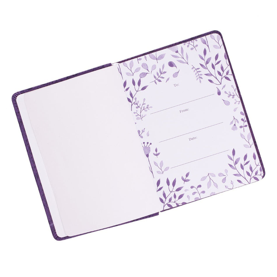 I Can Do All This Purple Handy-sized Faux Leather Journal - Philippians 4:13 by Christian Art Gifts, product view 2