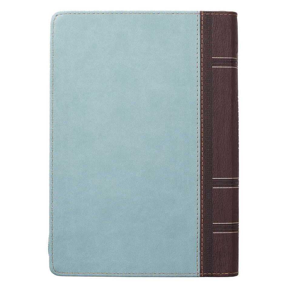 Blessed Teal Faux Leather Journal with Zippered Closure - Luke 1:45 by Christian Art Gifts, product view 2