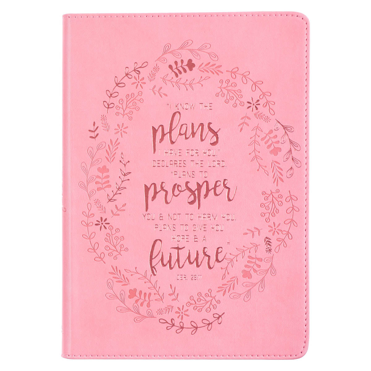 I Know the Plans Pink Faux Leather Classic Journal - Jeremiah 29:11 by Christian Art Gifts