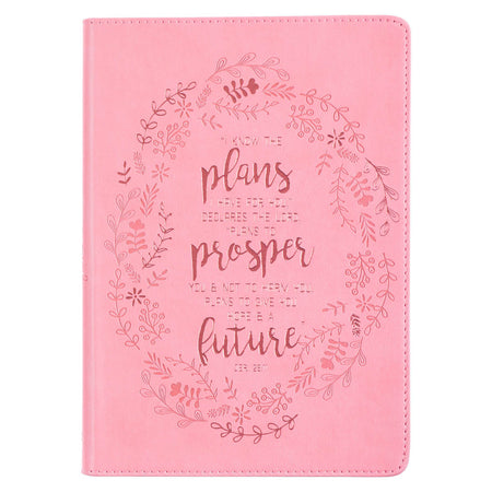 I Know the Plans Pink Faux Leather Classic Journal - Jeremiah 29:11 by Christian Art Gifts