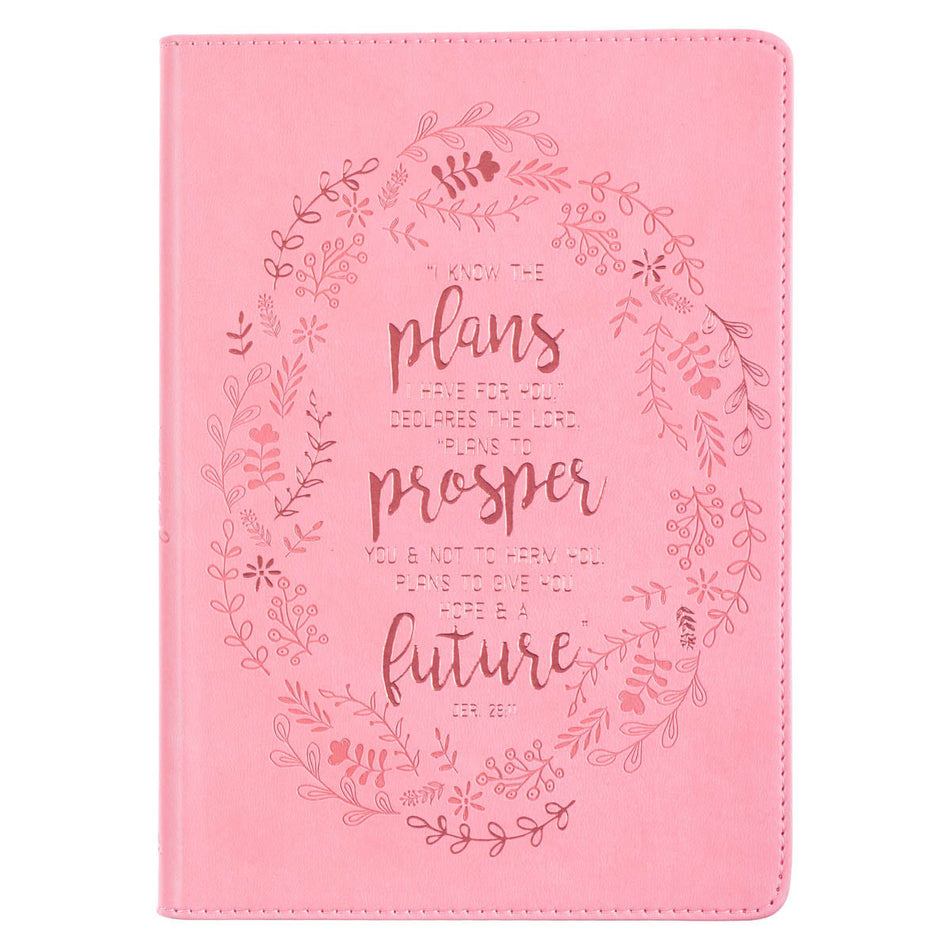I Know the Plans Pink Faux Leather Classic Journal - Jeremiah 29:11 by Christian Art Gifts