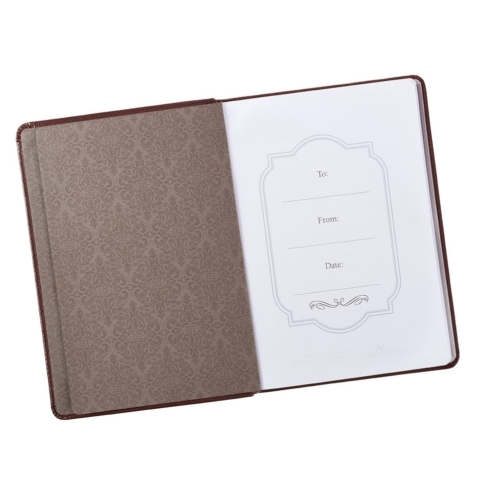 Names of God Chestnut Brown Faux Leather Classic Journal by Christian Art Gifts, product view 2