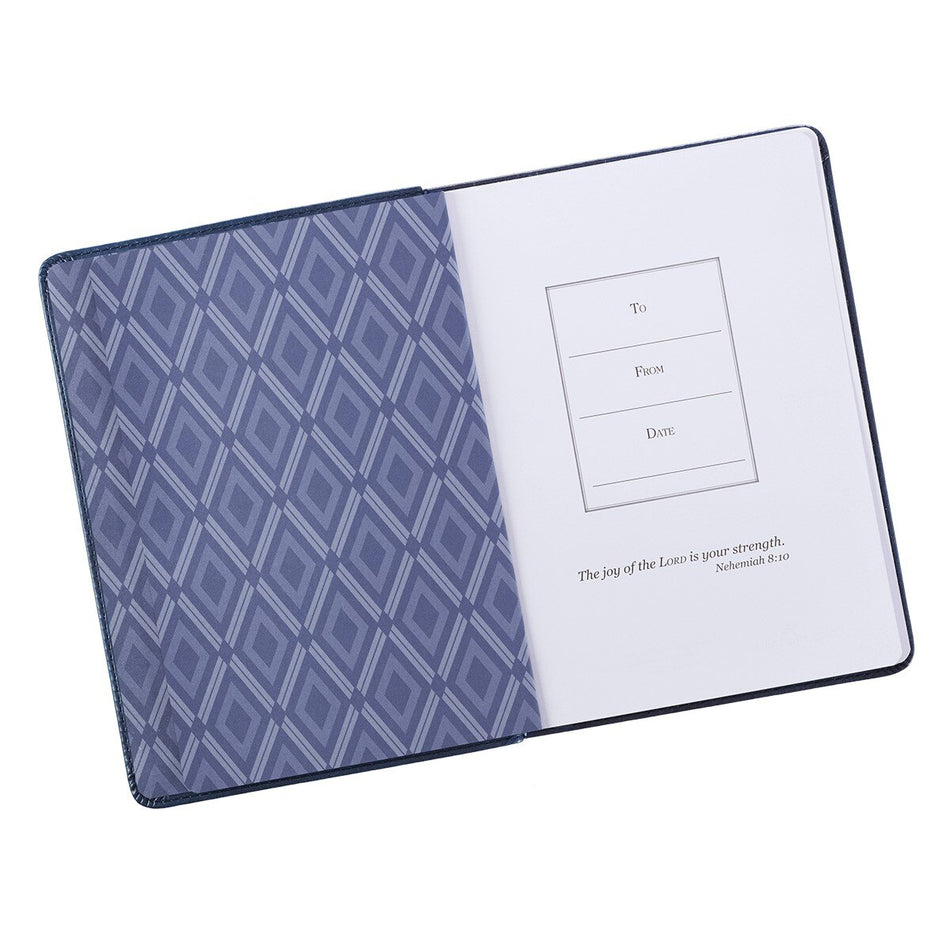 For I Know the Plans Handy-sized Faux Leather Journal in Navy - Jeremiah 29:11 by Christian Art Gifts, product view 2