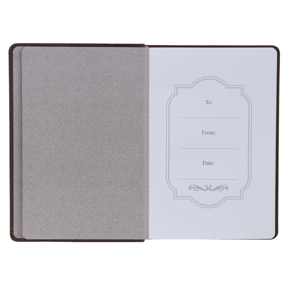 My Strength and My Defense Walnut-Brown Faux Leather Classic Journal - Exodus 15:2 by Christian Art Gifts, product view 2