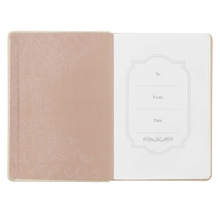 When She Speaks Taupe Faux Leather Classic Journal - Proverbs 31:26 by Christian Art Gifts, product view 2