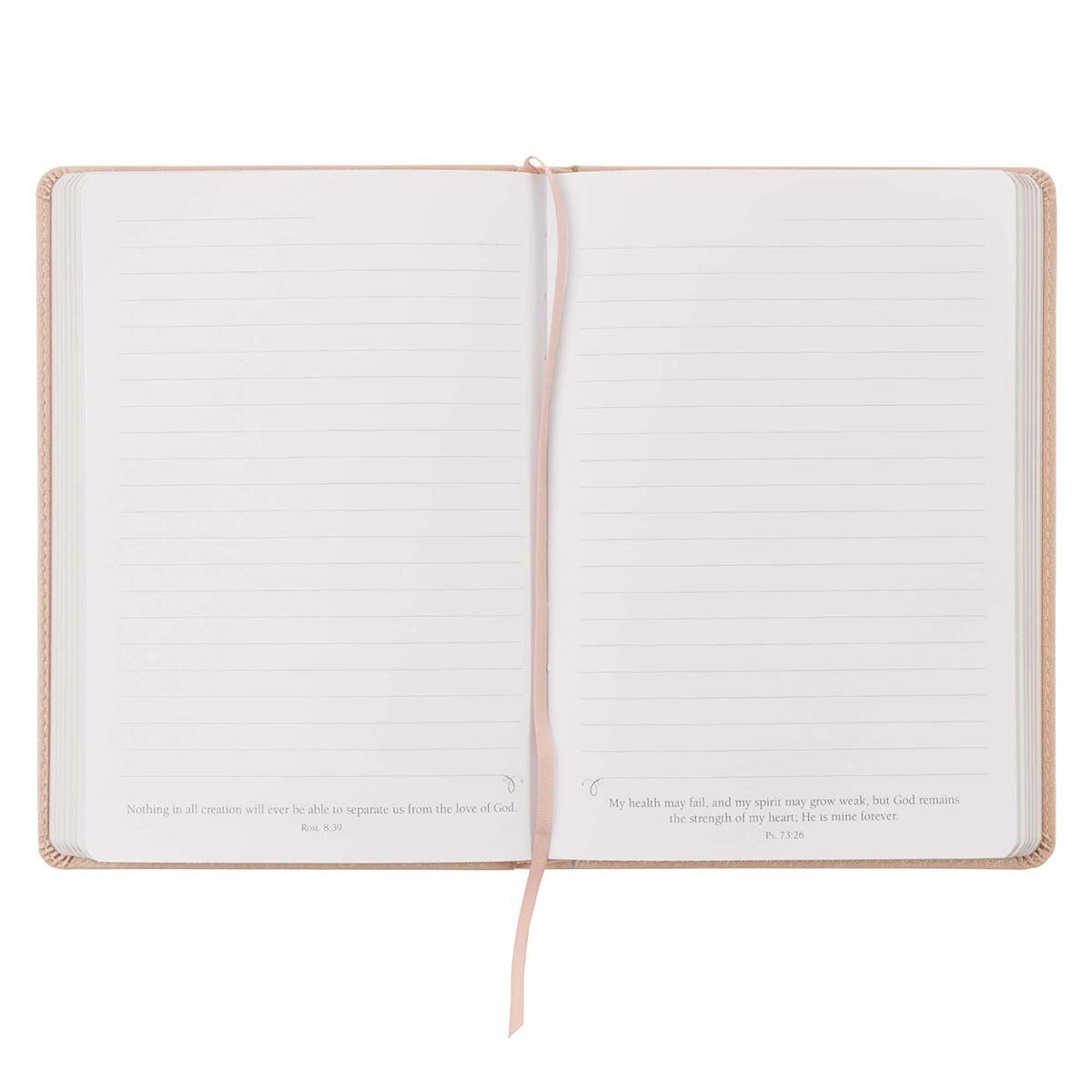 When She Speaks Taupe Faux Leather Classic Journal - Proverbs 31:26 by Christian Art Gifts, product view 4