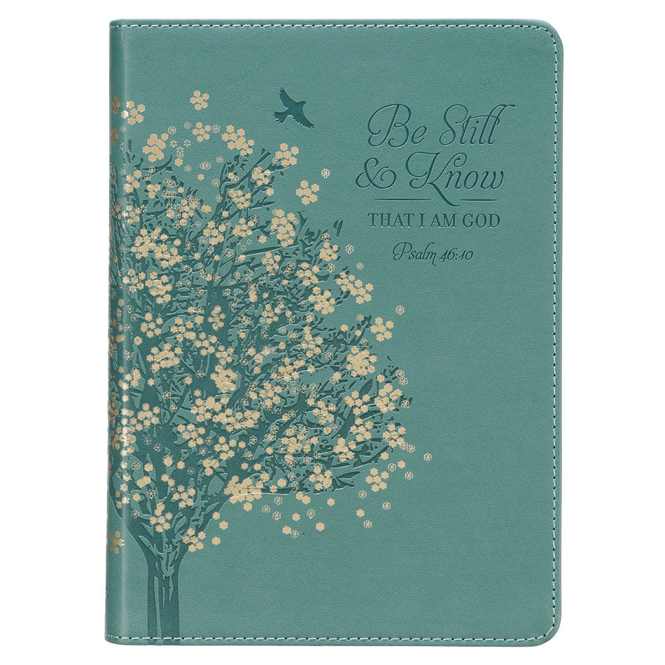 Be Still & Know Teal Faux Leather Classic Journal - Psalm 46:10 by Christian Art Gifts