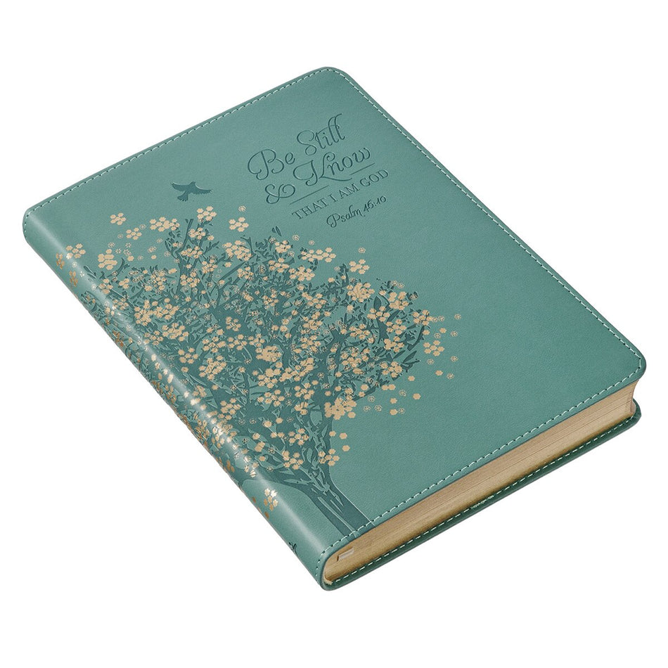Be Still & Know Teal Faux Leather Classic Journal - Psalm 46:10 by Christian Art Gifts, product view 2