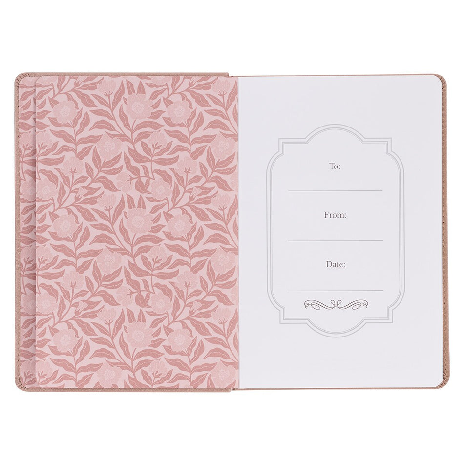 Sufficient Grace Pearlescent Dusty Rose Faux Leather Classic Journal - 2 Corinthians 12:9, product view 2