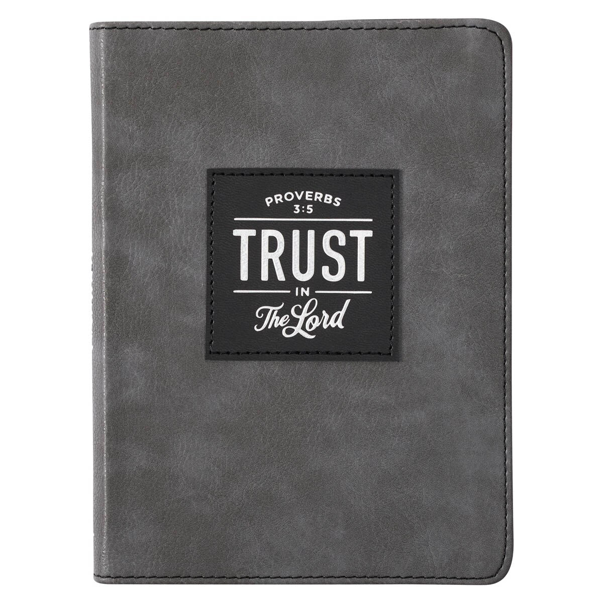 Trust in the Lord Gray Faux Leather Handy-sized Journal - Proverbs 3:5 by Christian Art Gifts
