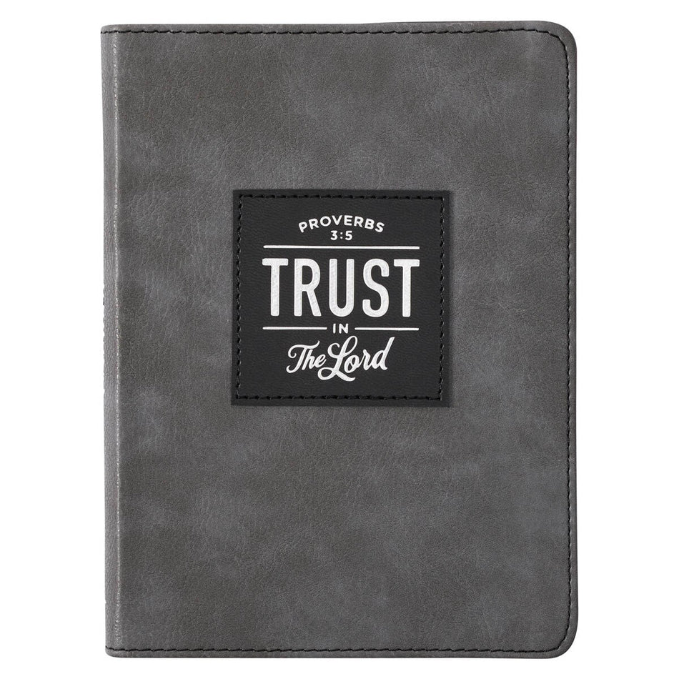 Trust in the Lord Gray Faux Leather Handy-sized Journal - Proverbs 3:5 by Christian Art Gifts