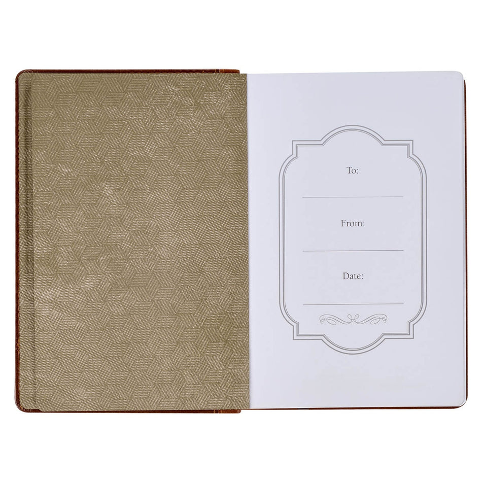 Stand Firm Two-tone Brown Faux Leather Classic Journal - 1 Corinthians 16:13 by Christian Art Gifts, product view 2