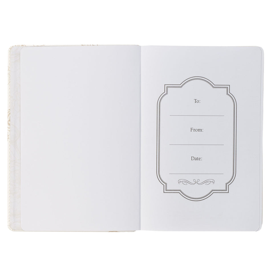 Everything Beautiful White Faux Leather Classic Journal - Ecclesiastes 3:11 by Christian Art Gifts, product view 2