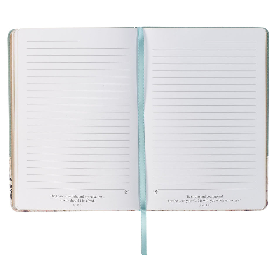 Be Still Teal Meadow Classic Faux Leather Journal with Pen Holder - Psalm 46:10 by Christian Art Gifts, product view 2