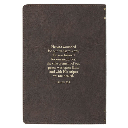 Amazing Grace Brown Crown of Thorns Classic Faux Leather Journal - Isaiah 53:3 by Christian Art Gifts, product view 5