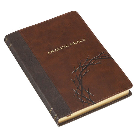 Amazing Grace Brown Crown of Thorns Classic Faux Leather Journal - Isaiah 53:3 by Christian Art Gifts, product view 2