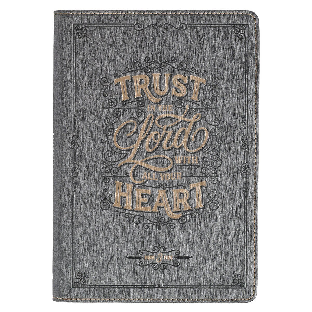 Trust in the Lord Charcoal Faux Leather Classic Journal - Proverbs 3:5 by Christian Art Gifts