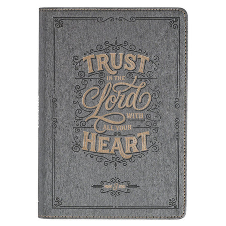 Trust in the Lord Charcoal Faux Leather Classic Journal - Proverbs 3:5 by Christian Art Gifts