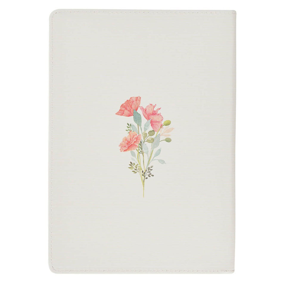 A Sweet Friendship Bright Floral Wreath Faux Leather Classic Journal with Zipper Closure - Proverbs 27:9, product view 2