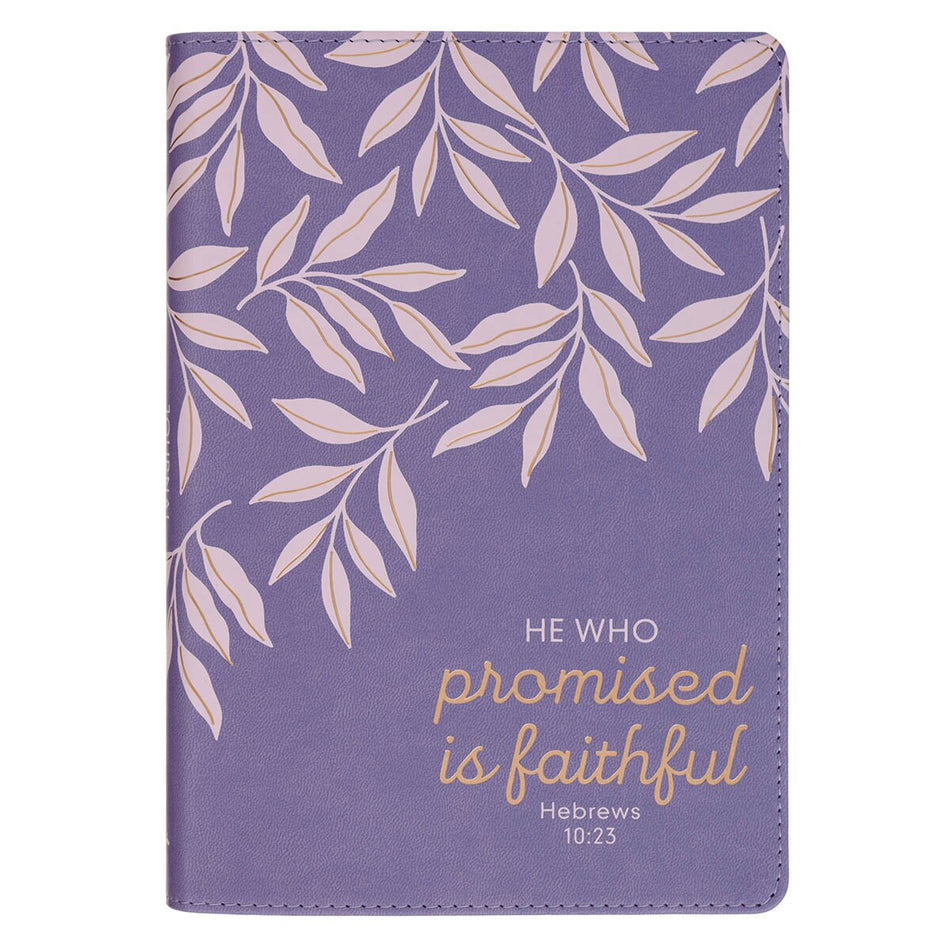 Faithful Promise Lavender Garden Faux Leather Classic Journal - Hebrews 10:23 by Christian Art Gifts