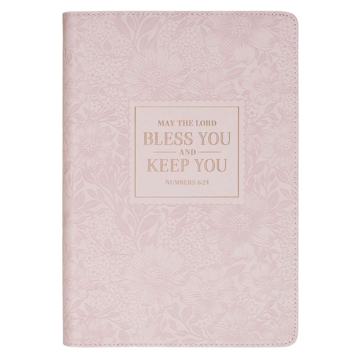 Bless and Keep You Blush Bloom Faux Leather Classic Journal - Numbers 6:24 by Christian Art Gifts
