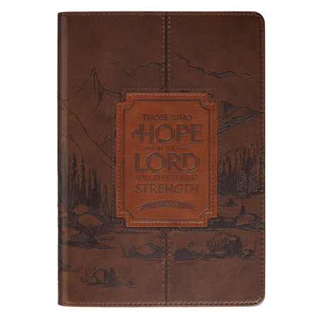 Hope in the Lord Chestnut Brown Faux Leather Classic Journal - Isaiah 40:31 by Christian Art Gifts
