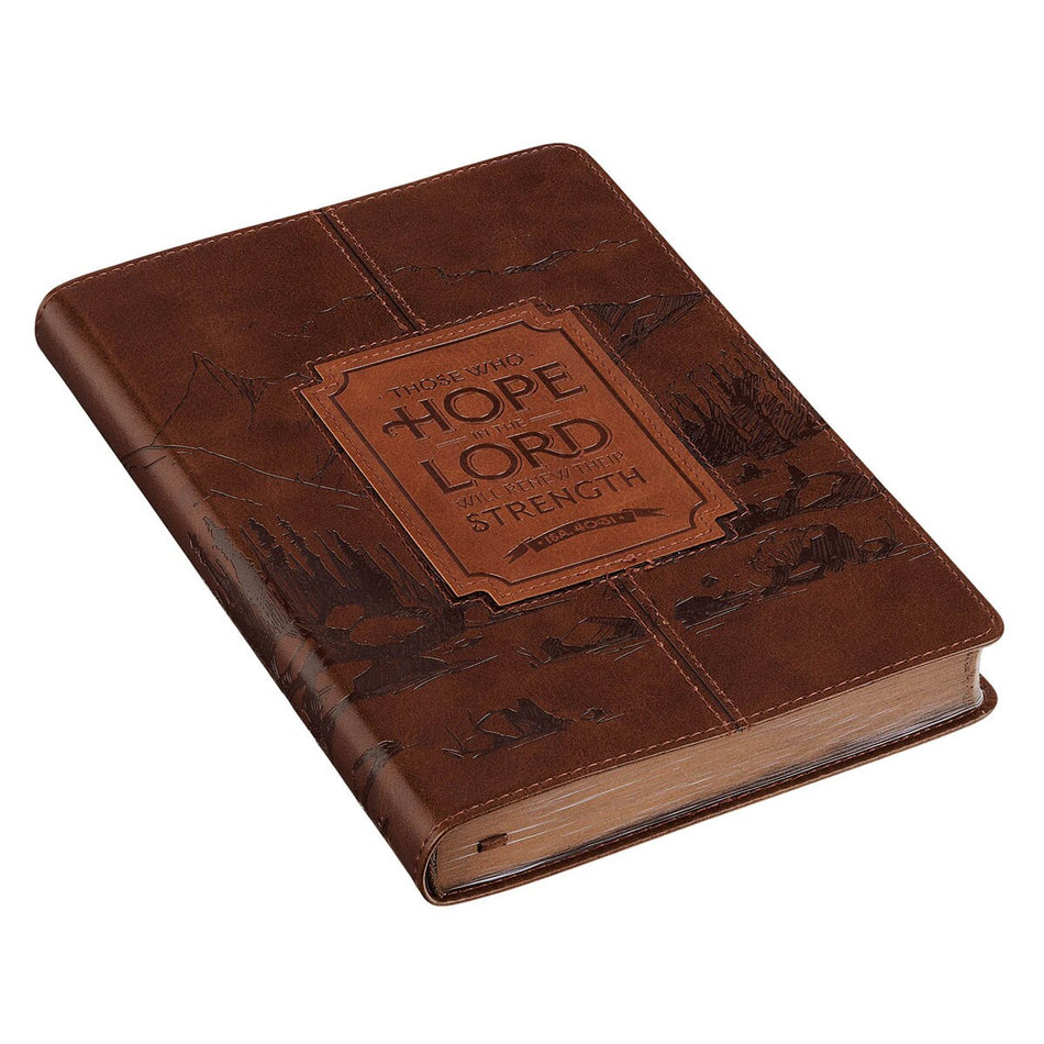 Hope in the Lord Chestnut Brown Faux Leather Classic Journal - Isaiah 40:31 by Christian Art Gifts, product view 2