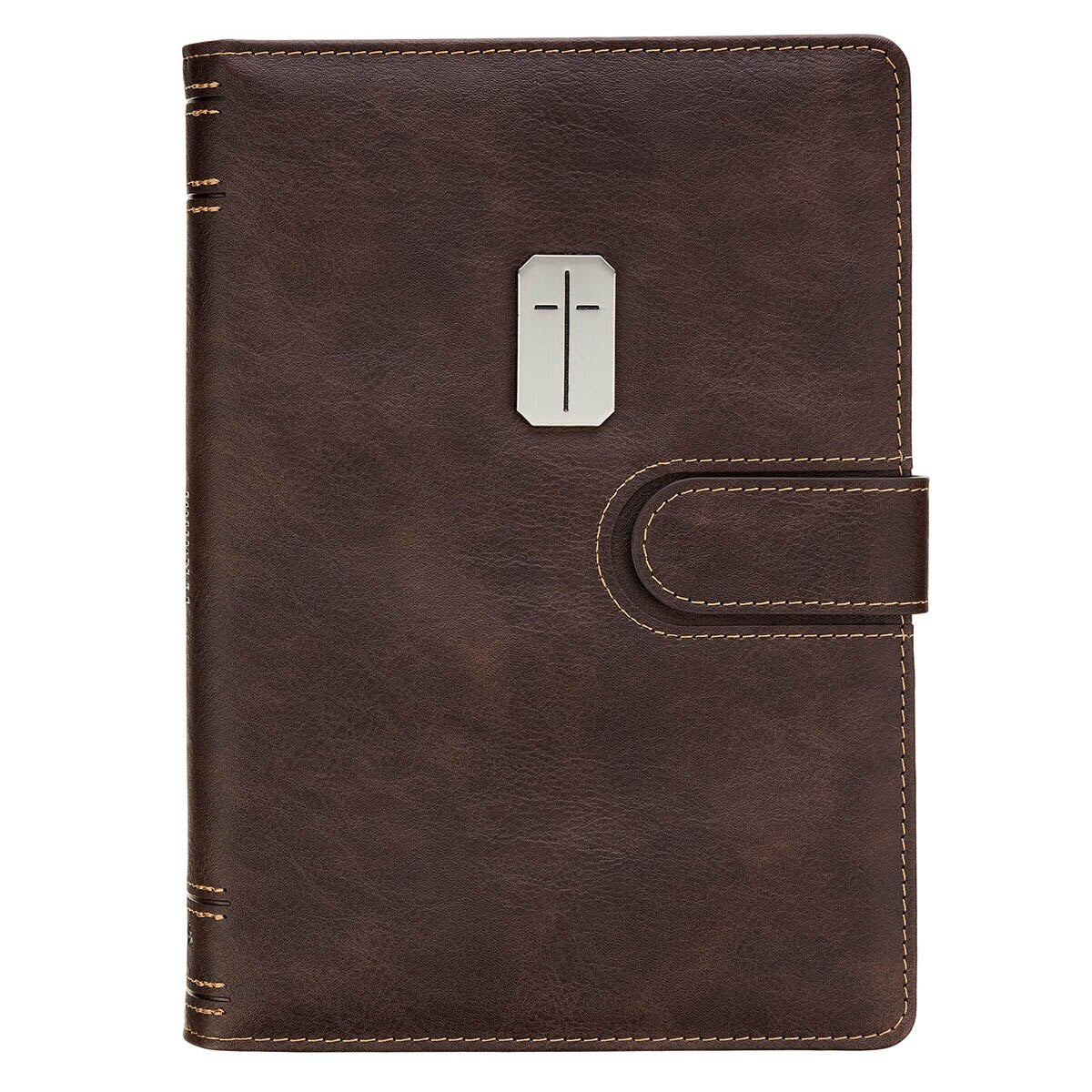 Man of God Espresso Brown Faux Leather Journal Cover with Magnetic Closure by Christian Art Gifts