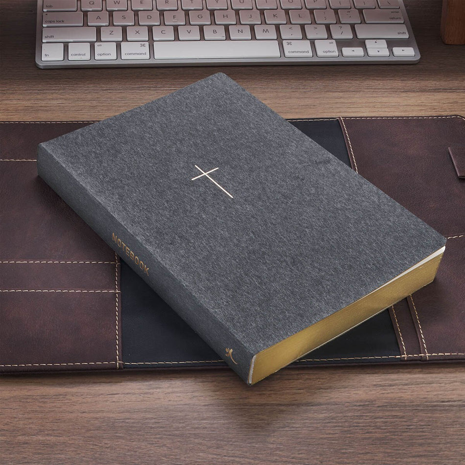 Cross Charcoal Gray Journal Cover Refill Notebook by Christian Art Gifts, product view 2