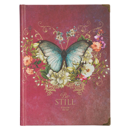 Pink Be Still Butterfly Hardcover Journal - Psalm 46:10 by Christian Art Gifts