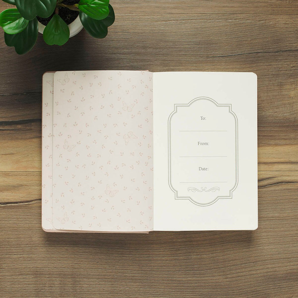 Everything Beautiful Pink Butterfly Faux Leather Hardcover Journal - Ecclesiastes 3:11 by Christian Art Gifts, product view 2