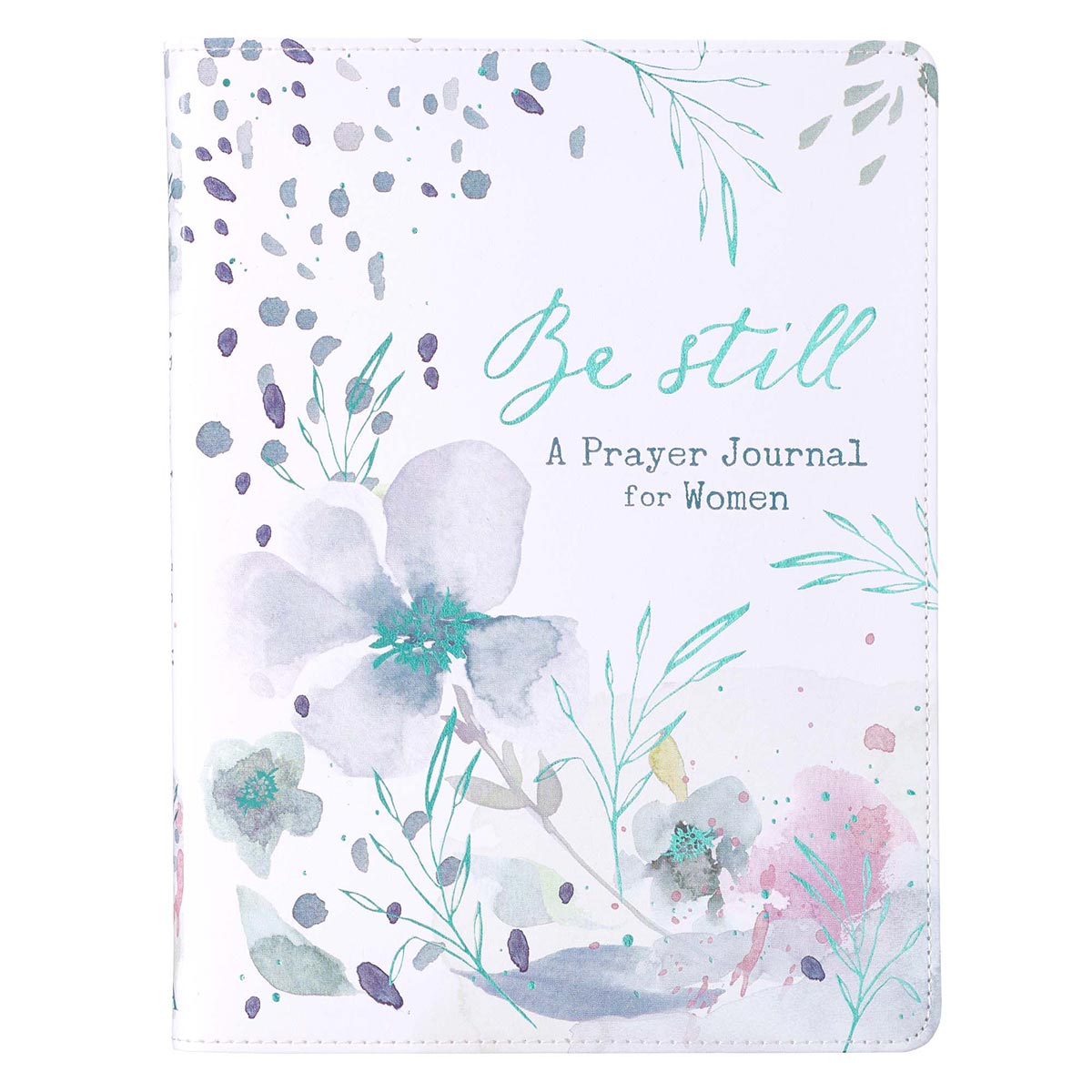 Be Still White Faux Leather Prayer Journal for Women by Christian Art Gifts