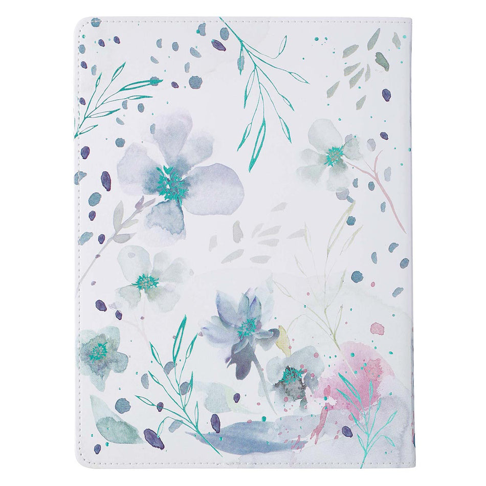 Be Still White Faux Leather Prayer Journal for Women by Christian Art Gifts, product view 2