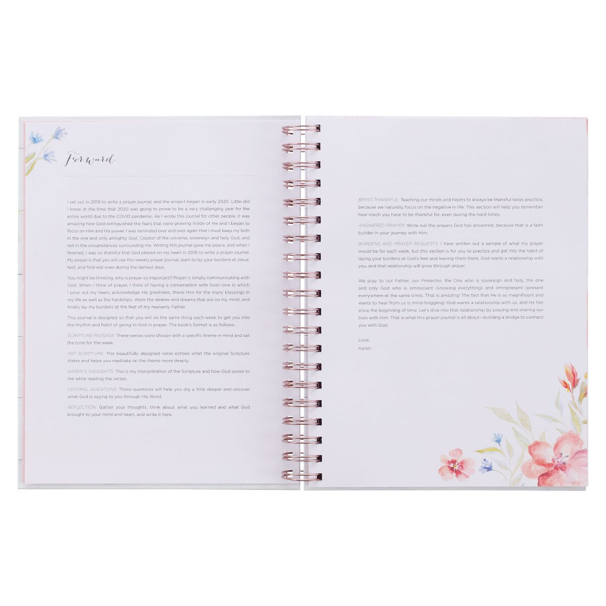 Moments in Prayer Wirebound Prompted Prayer Journal by Christian Art Gifts, product view 4